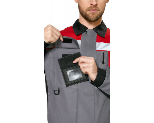 Куртка мужская летняя "Виват" серо-черно-красная